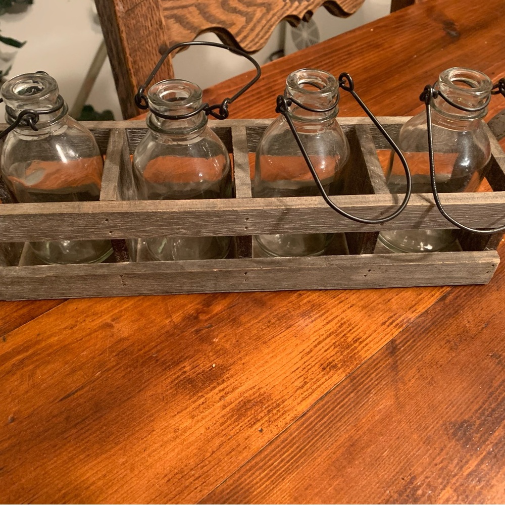 Country wood and glass decoration 🍃🕯️